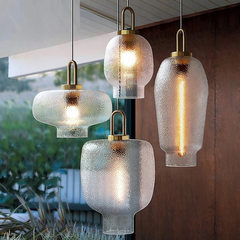 Modern Brass Glass Pendant Light | Elegant Rustic Illumination