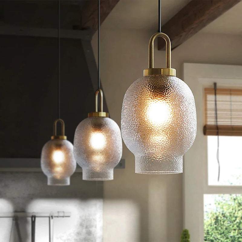 Modern Brass Glass Pendant Light | Elegant Rustic Illumination