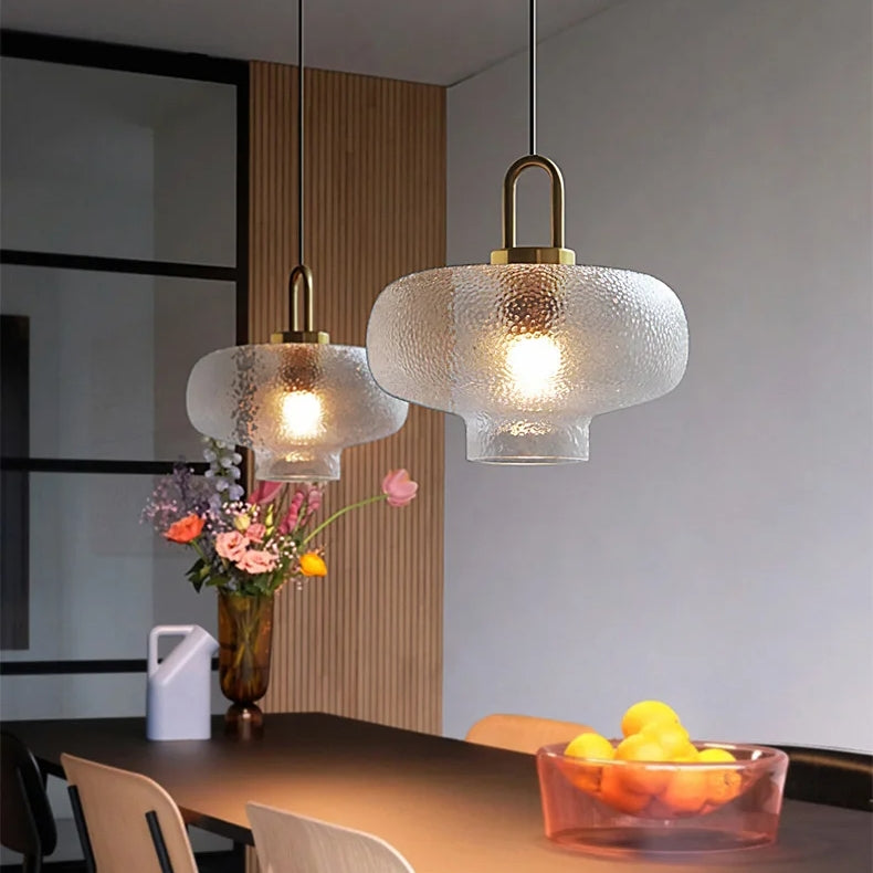 Modern Brass Glass Pendant Light | Elegant Rustic Illumination