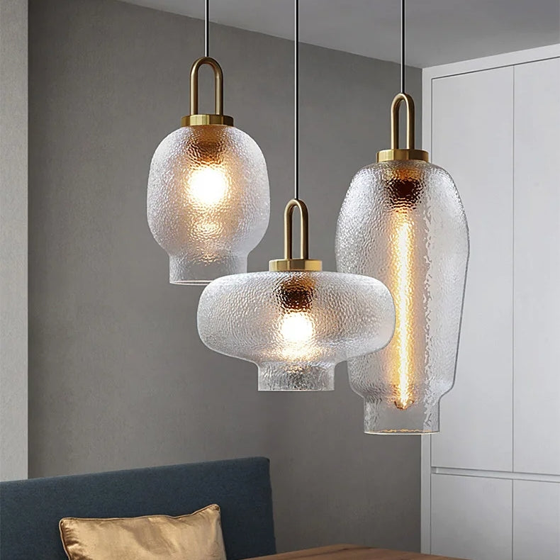 Modern Brass Glass Pendant Light | Elegant Rustic Illumination