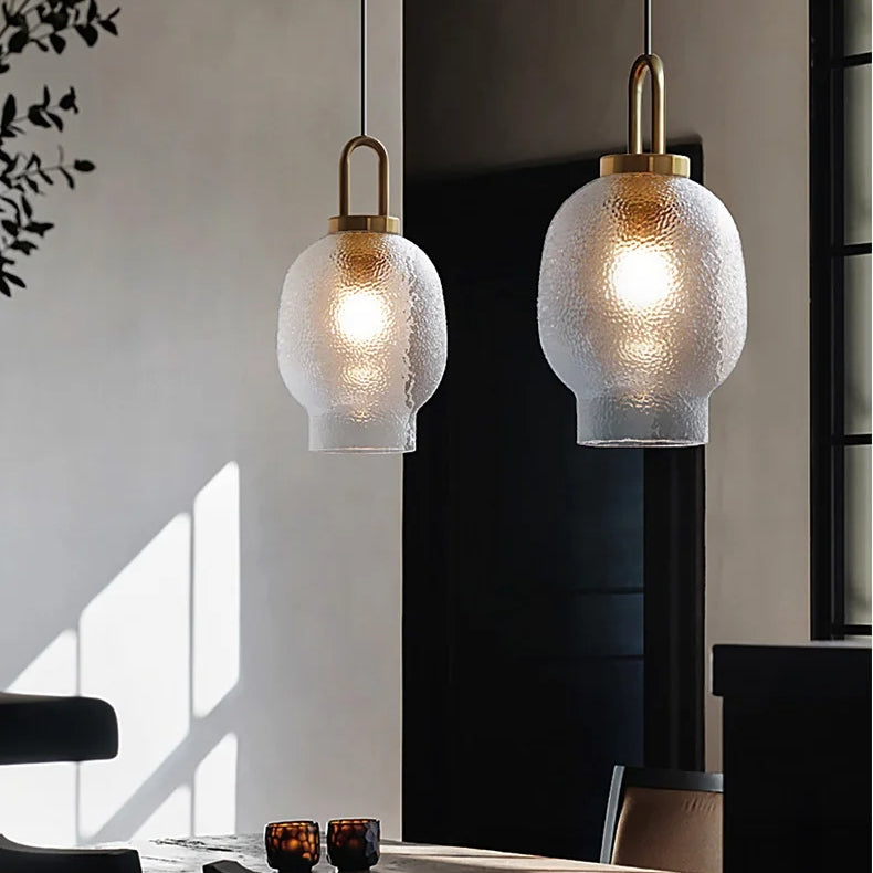 Modern Brass Glass Pendant Light | Elegant Rustic Illumination