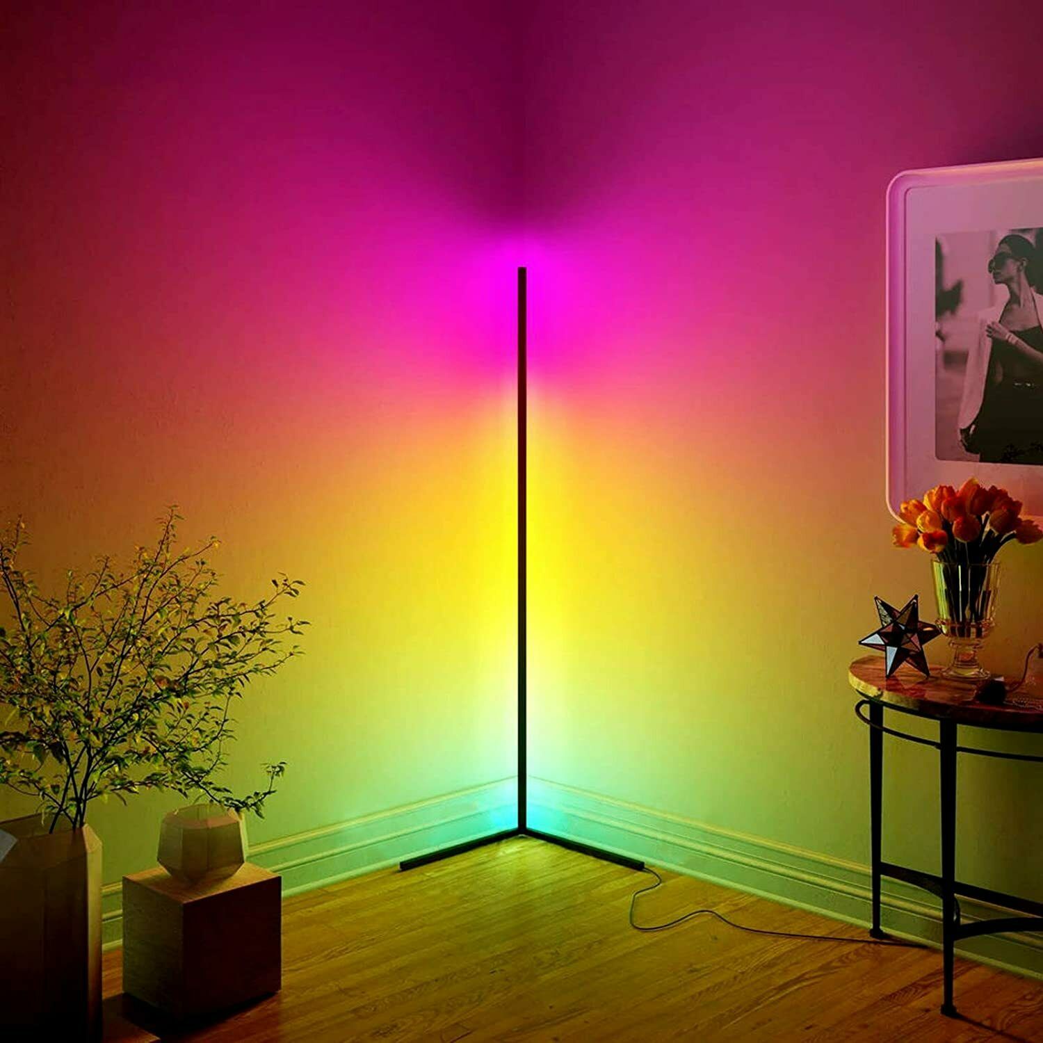 Futuristic RGB LED Floor Lamps | Remote & App Controlled Lighting