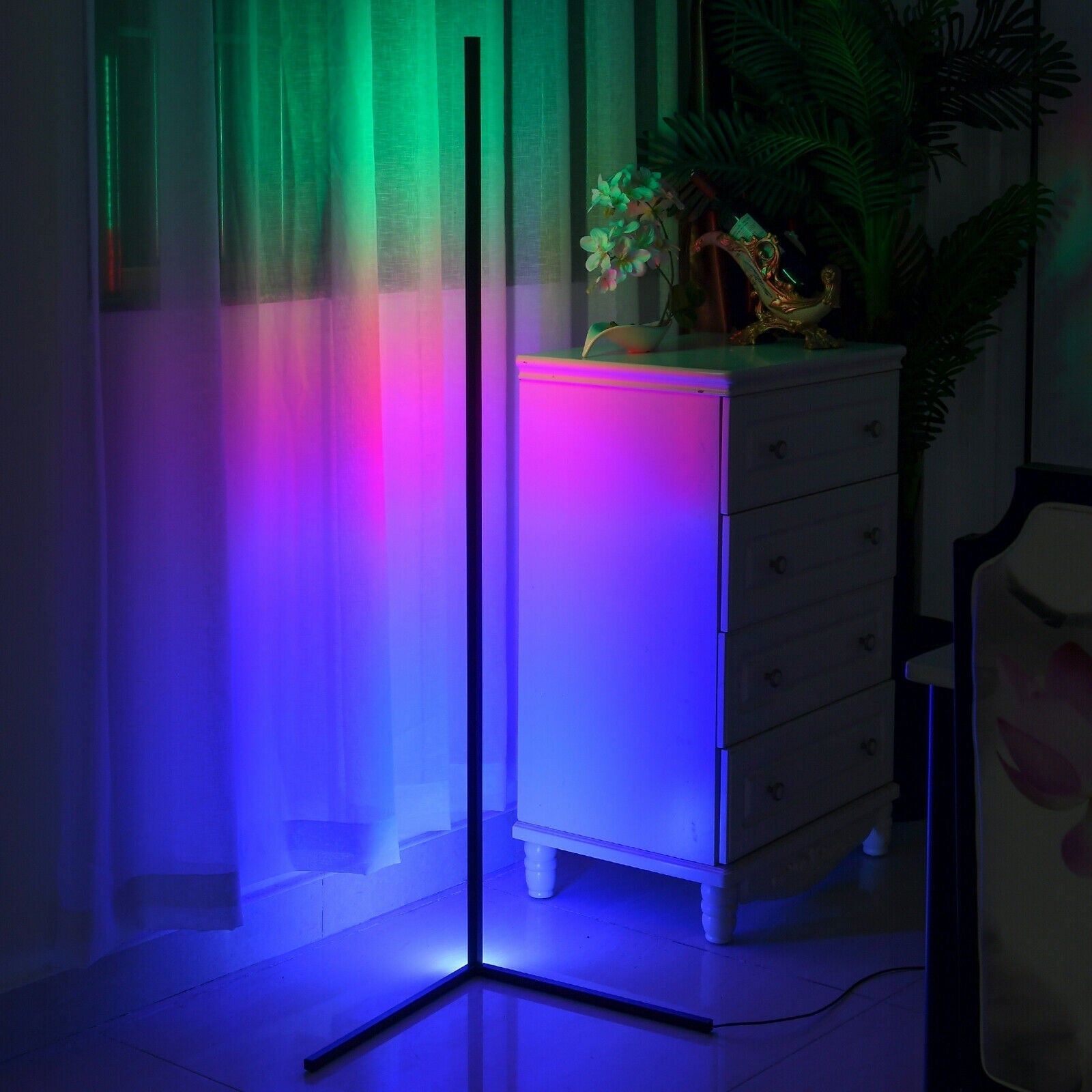 Futuristic RGB LED Floor Lamps | Remote & App Controlled Lighting