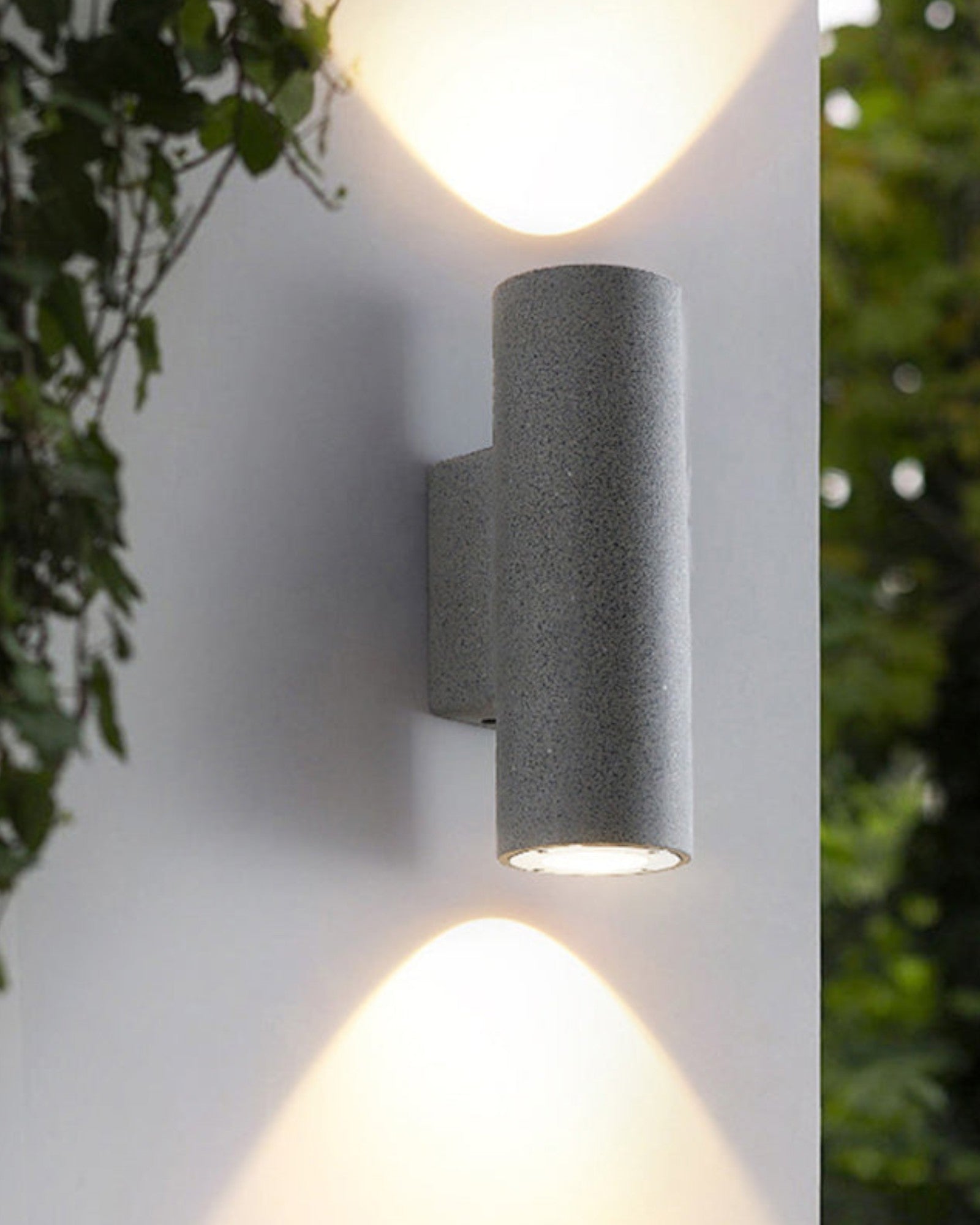 LED Wall Light for Outdoor Use - Modern Design - Cement + Acrylic - Protection Class IP65 - Ideal for Garden, Terrace, and Entrance